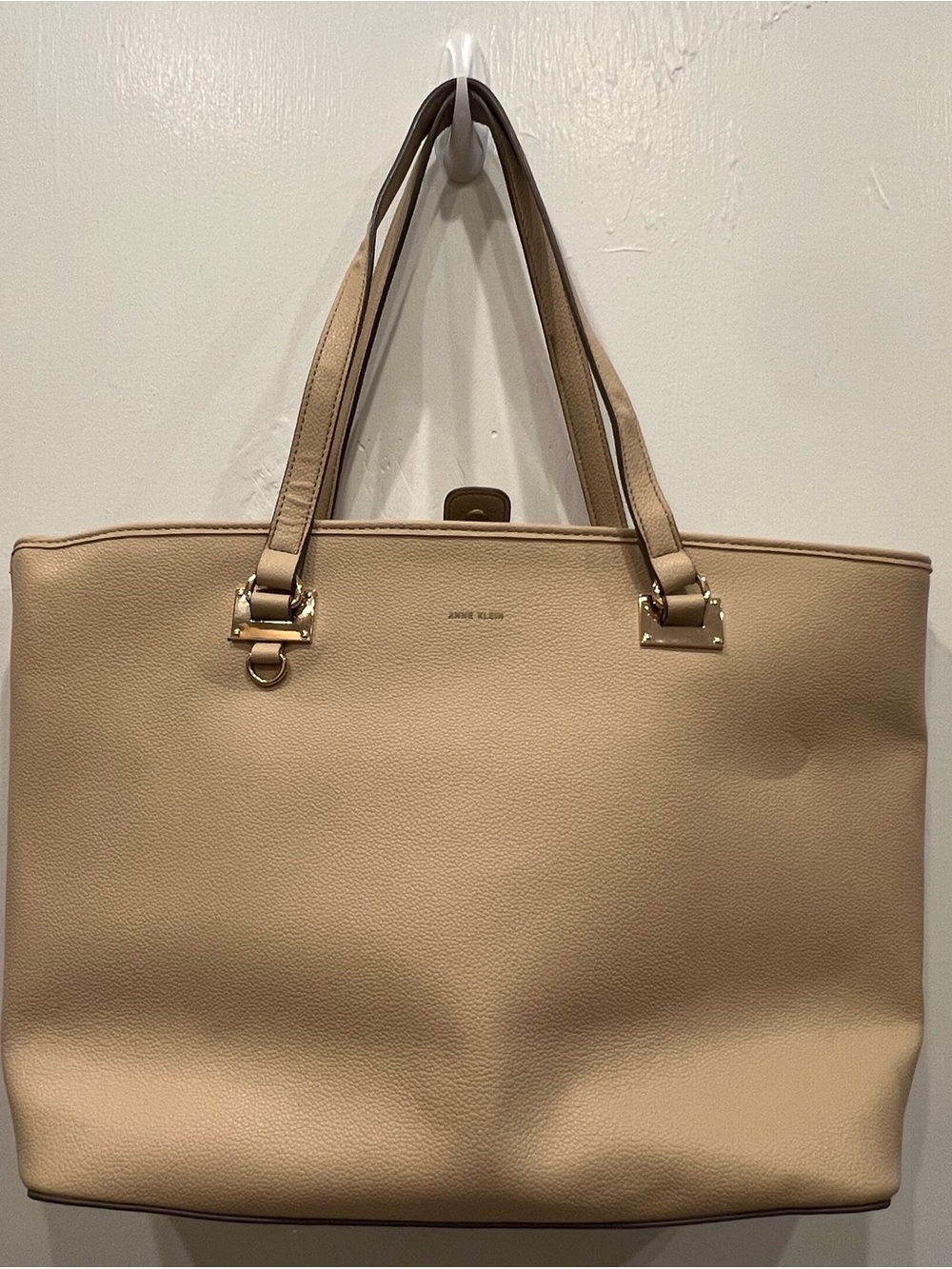 Anne Klein Taupe Leather Tote with Gold Hardware (NEVER USED)